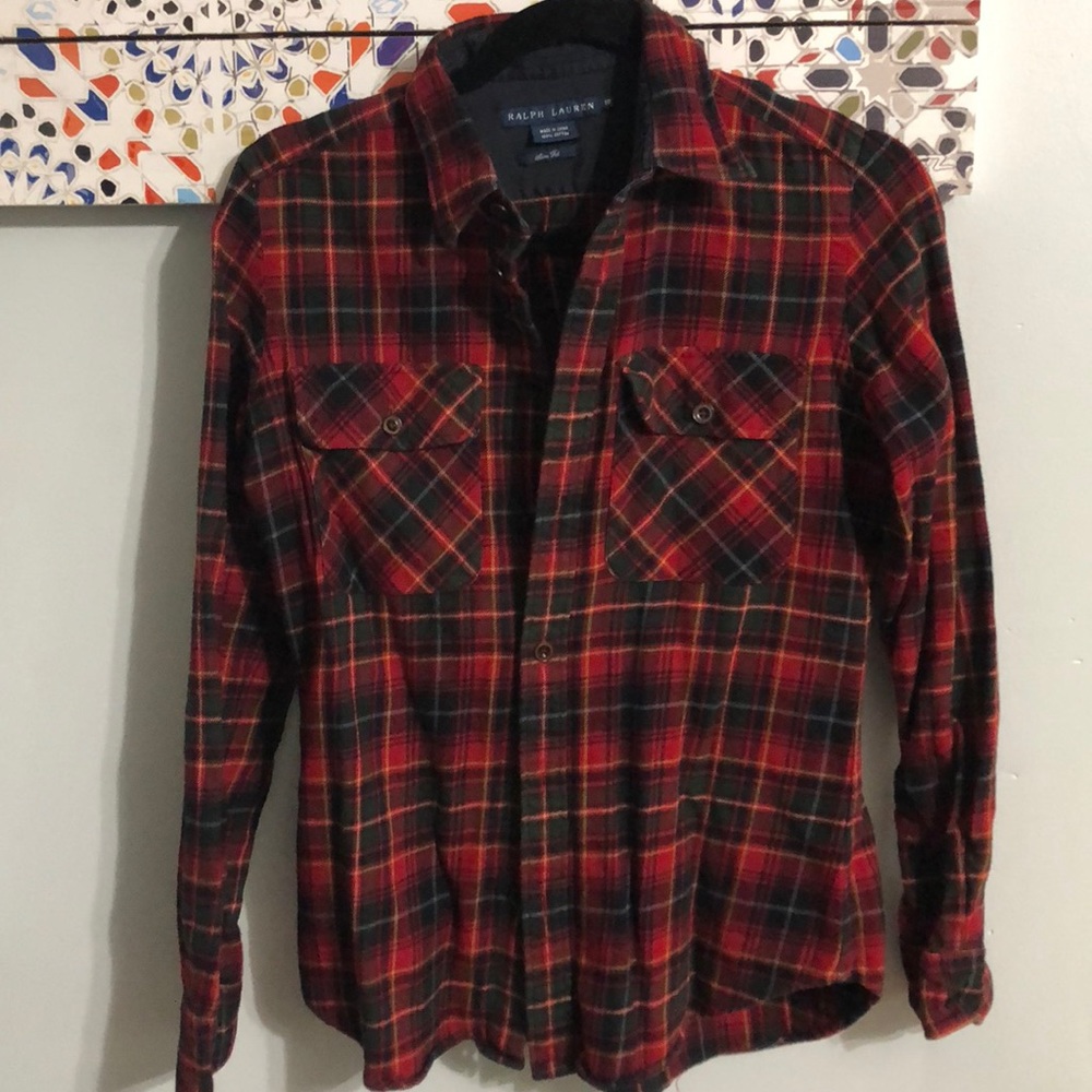 Plaid Ralph Lauren button up shirt sz 10